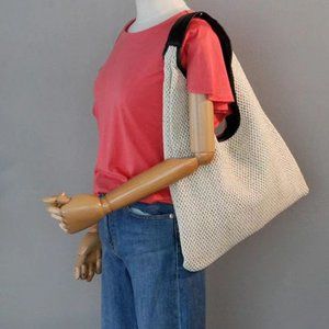 Tote bag grey and white size: 48 x 41 new